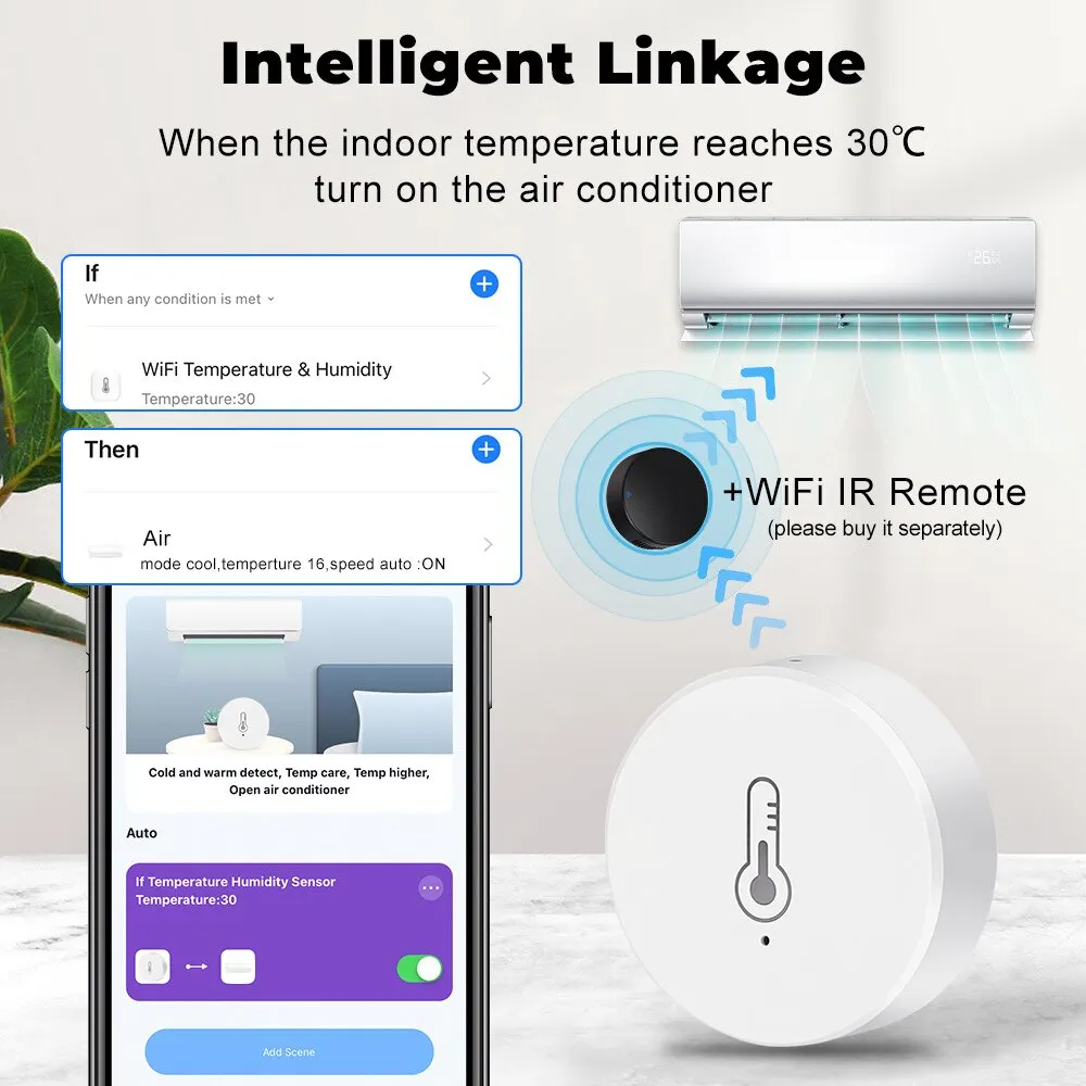 Tuya-ミニ温度および湿度センサー,ゲートウェイ,alexa,GoogleHomeと互換性のあるスマートホームモニター