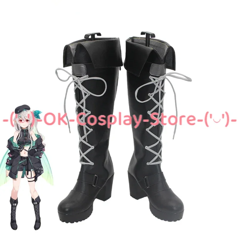 

Pomu Rainpuff Cosplay Shoes Halloween Carnival Boots Vtuber Cosplay Props PU Leather Shoes Custom Made