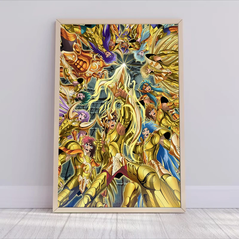 Saint Seiya Anime Poster Painting on Canvas Wall Art Home Decoration Decorative Paintings Aesthetic Room Decoration Decor Prints