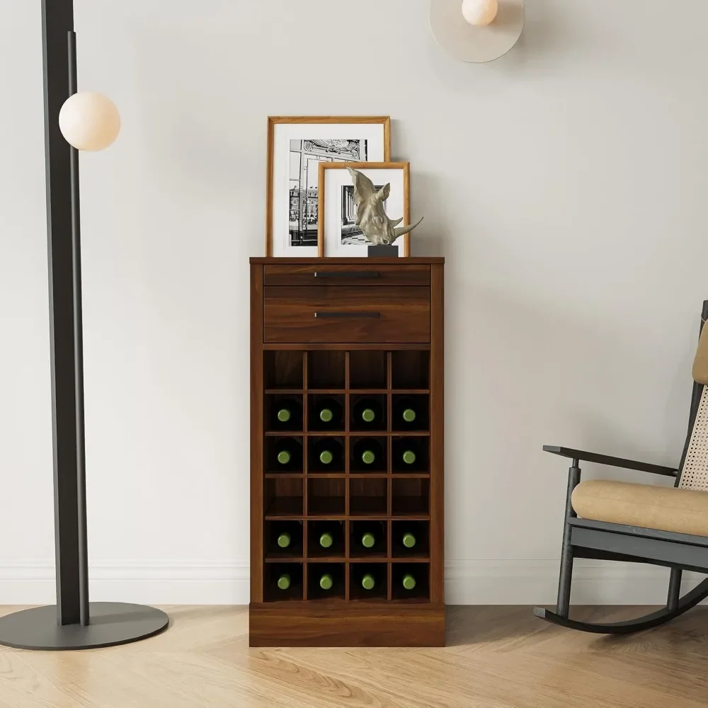 Ancona Modular 32 Bottle Wine Bar Cabinet with Storage Shelves - Stylish Showcase for Dining Room and Crafts
