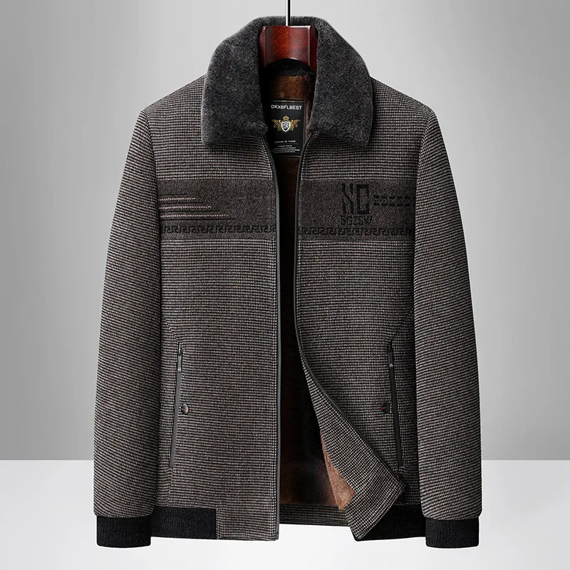 

Thiened Fce Lined Jaet Spring Autumn Winter Men's Faion Ci Sle andpa Thiened Outerwear for Middle-Aged And E...