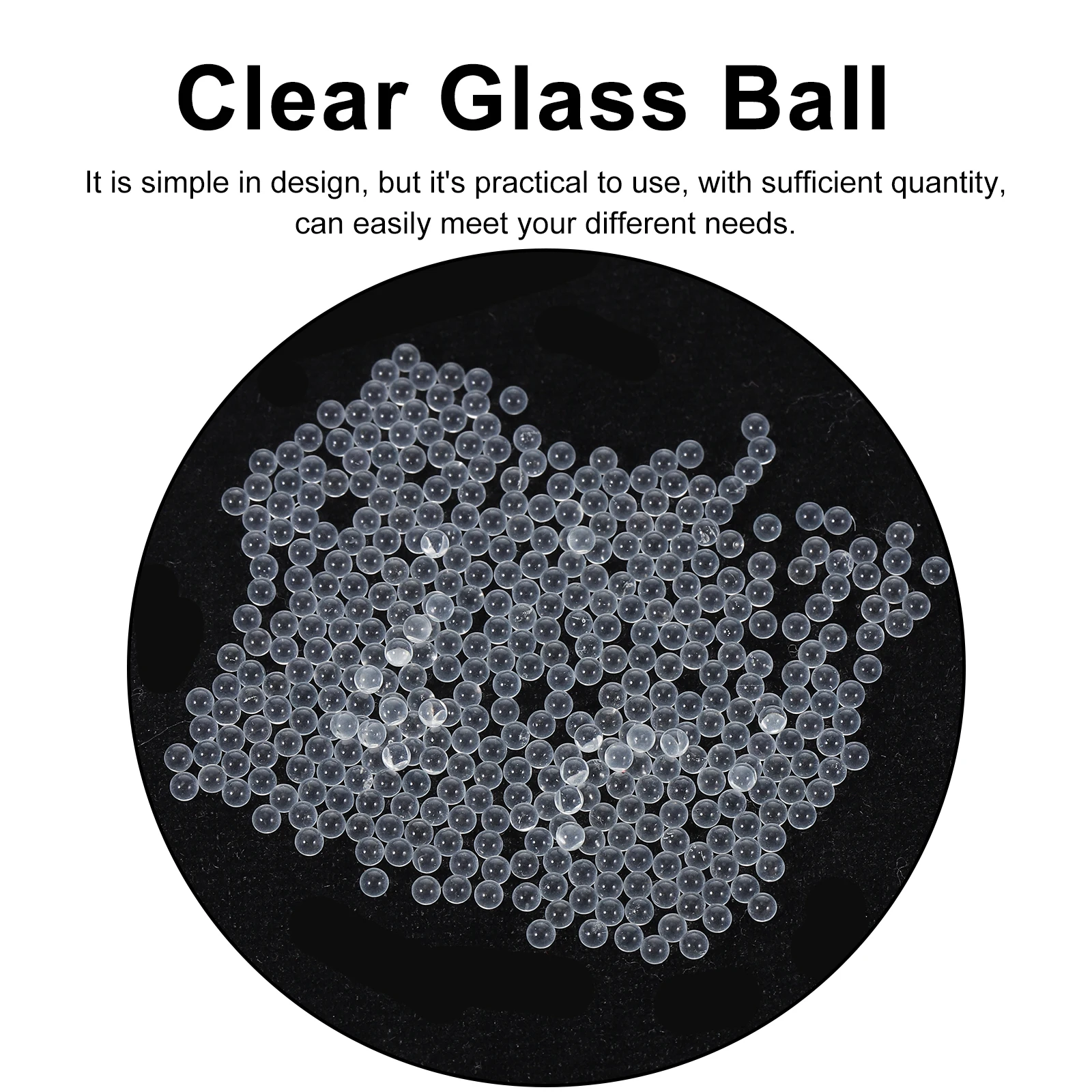 

2000Pcs Clear Solid Glass Balls Transparent Glass Sphere Compact Durable High Hardness Practical Use Bags Bags