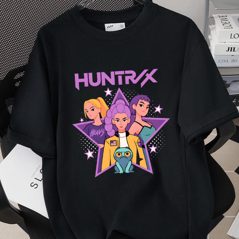 

Kpop Demon Hunters Huntrix рубашка женская винтажная дышащая готическая рубашка в стиле ретро университетская 2000-е годы графика модная красочная графика