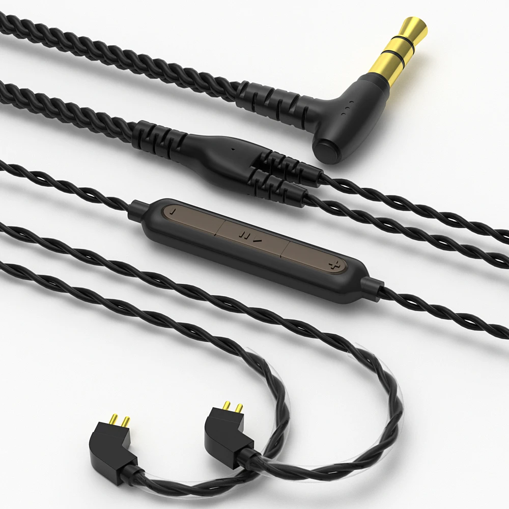 CVJ V2 イヤホンケーブル 0.75mm IEM イヤホンコード MMCX 4芯 2ピン