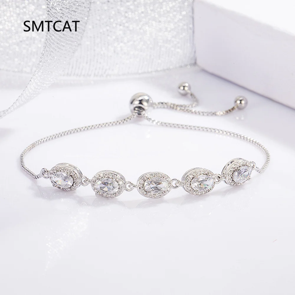 

0.5Carat Oval Cut Moissanite Tennis Bracelets S925 Silver 18K Gold Plated for Women Men HipHop Jewelry Gifts