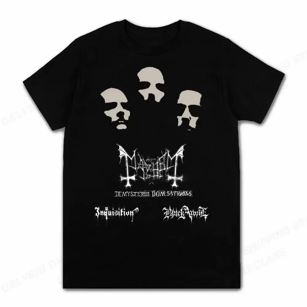 Mayhem Death T Shirt Men Cotton Tees Hip Hop Graphic Tops Women Casual Streetwear Anime Rock Tees Boy Cool Tshirt Oversize Shirt
