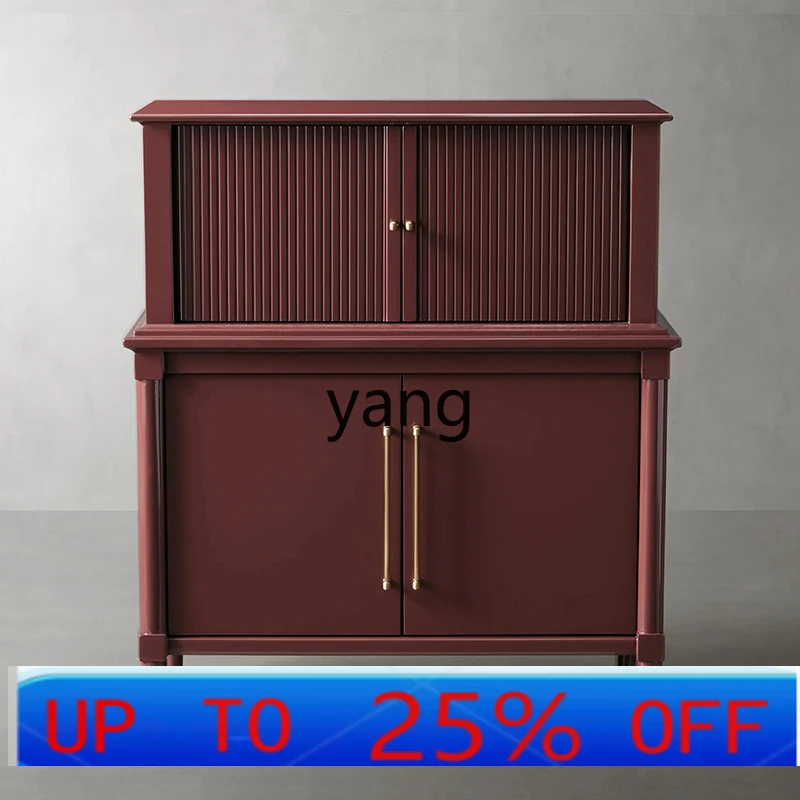 

LH retro solid wood wine cabinet villa small apartment multi-functional storage wine cabinet