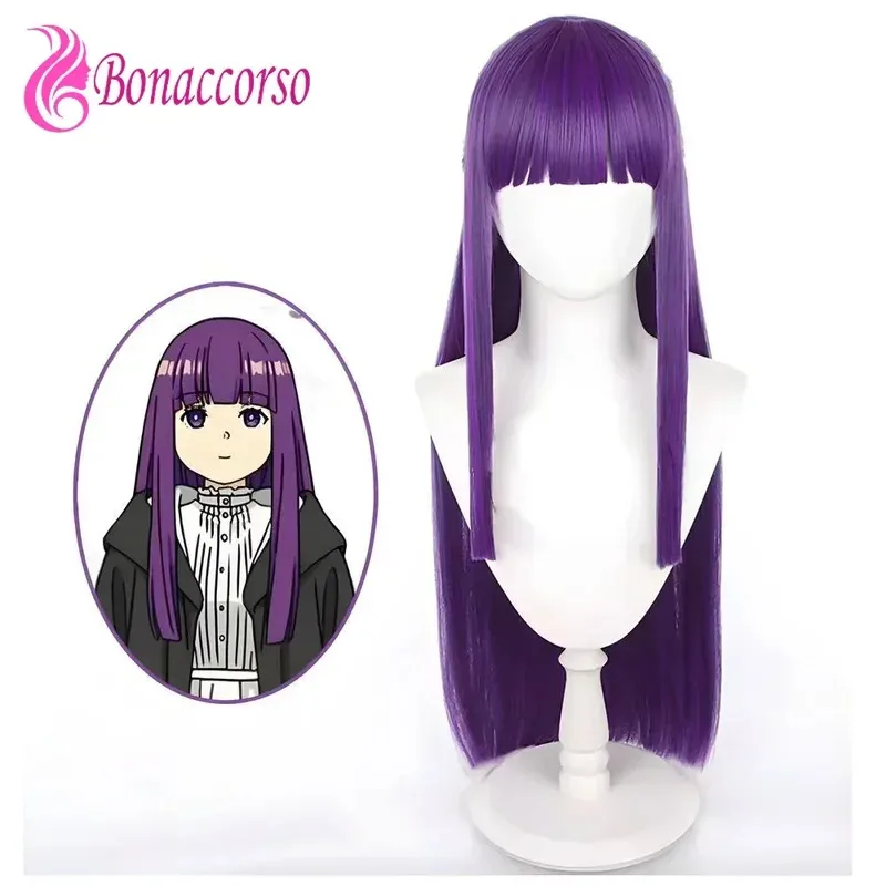 

Phelen Beyond Journey's End Anime Cosplay Wig Purple Blunt Bangs Synthetic Long Straight Wig Cute Girl Coser Buried Florian Wig