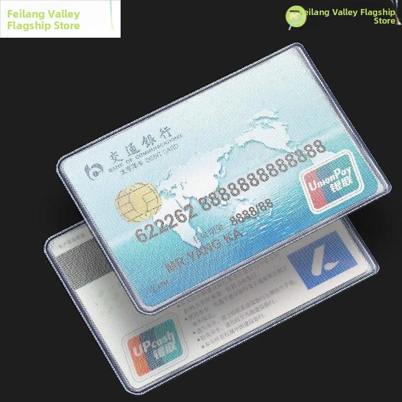 Thickened Transparent Frosted ID Card Holder Protective Case Large Capacity Document Storage Bag Home Use Anti-Magnetic Prote...