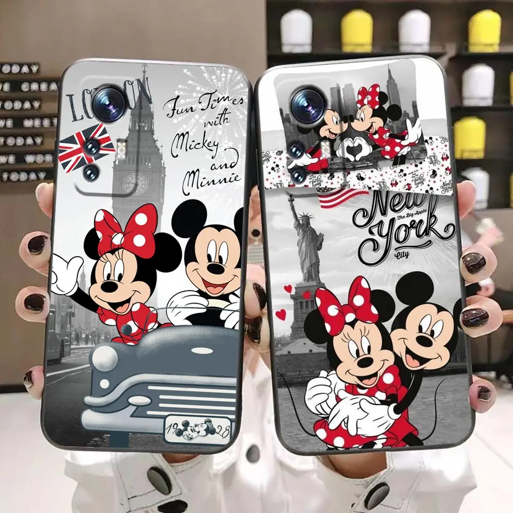 Phone Case For Xiaomi Mi 13 12 12X 12T 11 11T 10 9 8 Pro Lite Plus Silicone Case Funda Shell Cover Cute M-Mickey M-Minnie Mouse