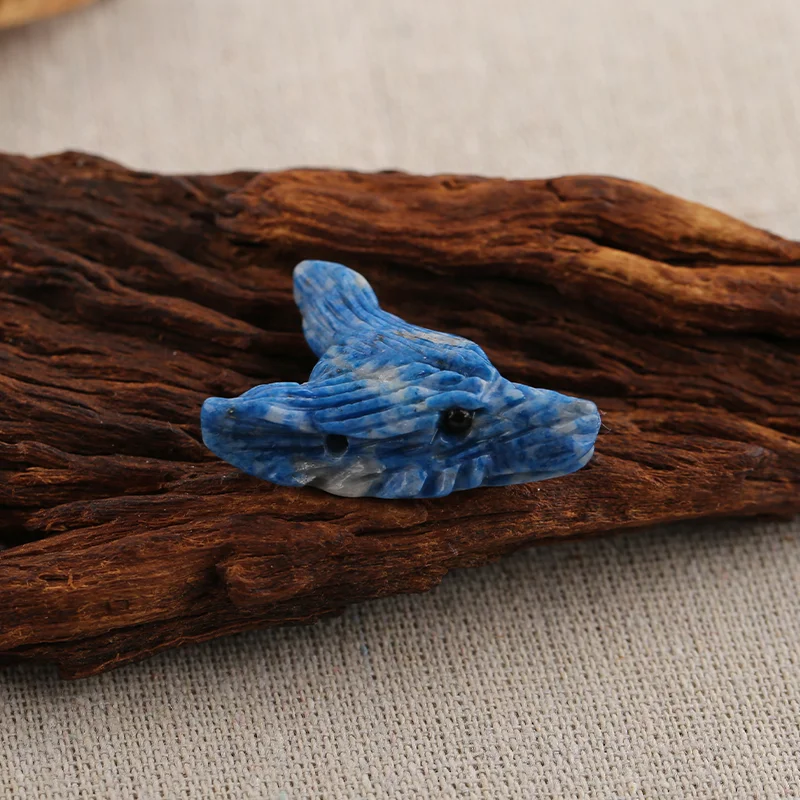 B&F Handmade Lapis Lazuli Wolf Pendants, Genuine Natural stones beads, Unique Stones for jewelry & DIY Earring Beads