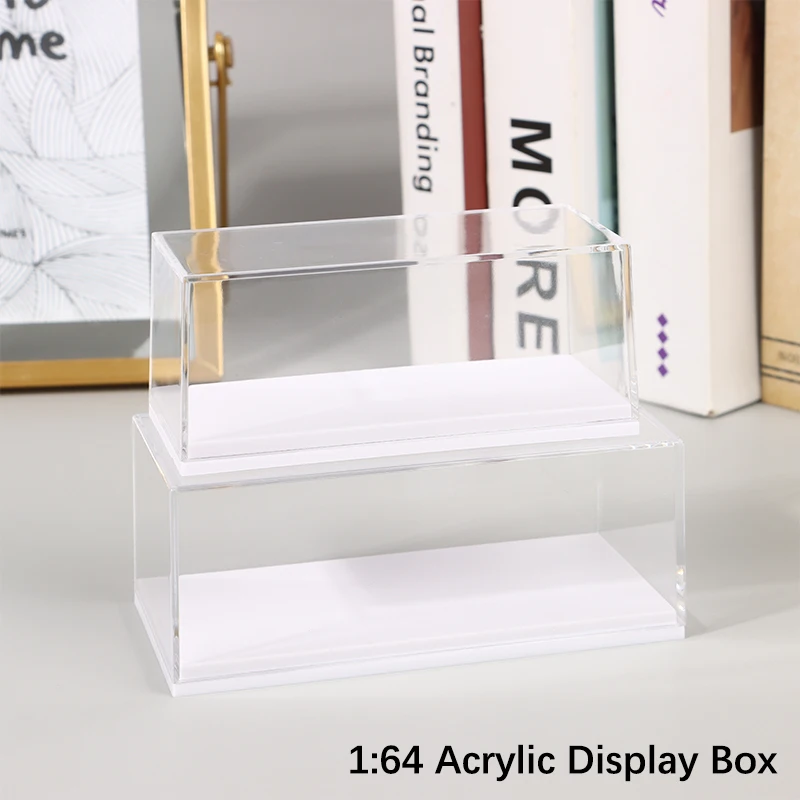 1:64 Scale Car Model Display Box Transparent Acrylic Dustproof Case Hard Cover Collectible Miniature Figure Toy Protection