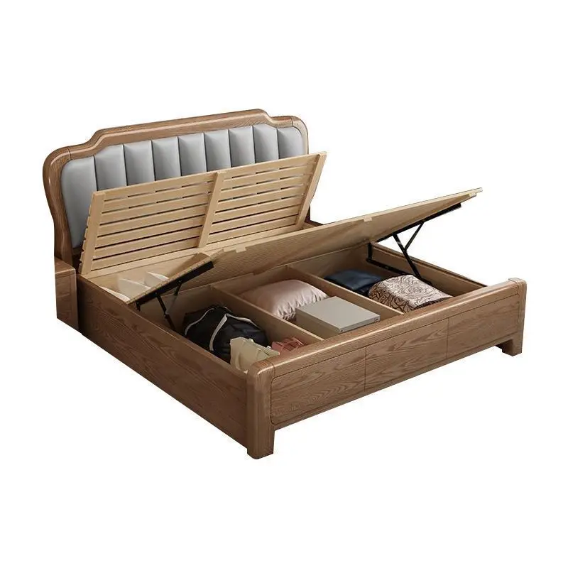 Modern simple soft bag solid wood bed 1.8 meters soft double bed
