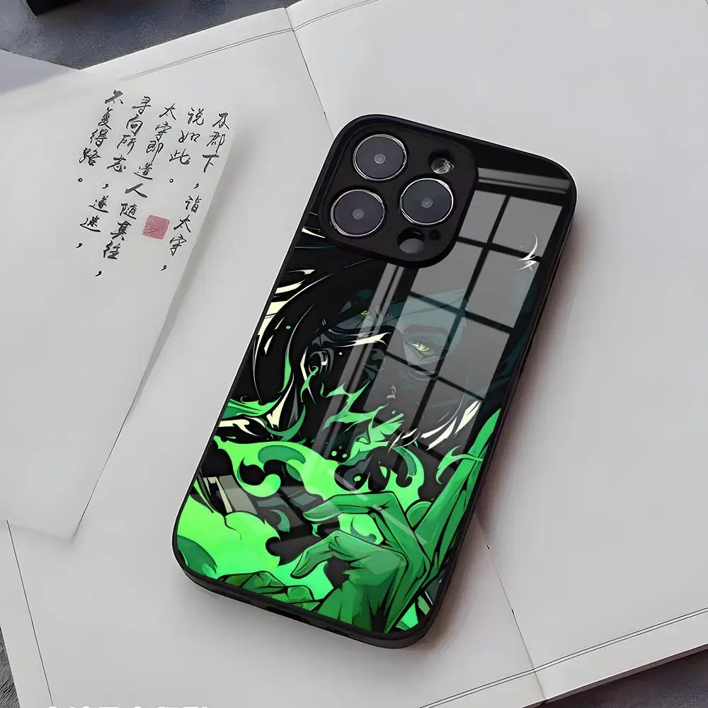 Game Viper Valorant Phone Case For IPhone 17 Air 16 E Pro Max 15 14 13 Mini 12 Pro 11 Max Plus Black Glass Cover