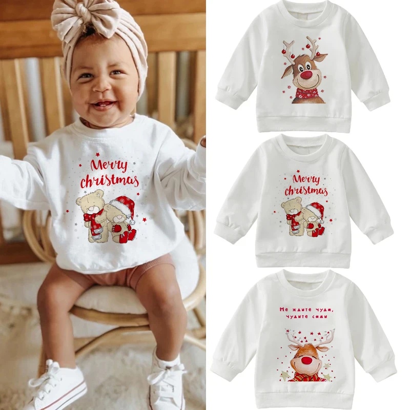 Christmas Boys/Girls Letter Print Tee Baby Funny T-shirt Kids Birthday Present Hoody Clothes Fnaf Children Long Sleeved T-shirt