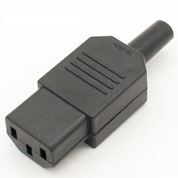 New Wholesale Price Black IEC 320 C13 Female Plug Rewirable Power Connector 3pin Socket 10A /250V