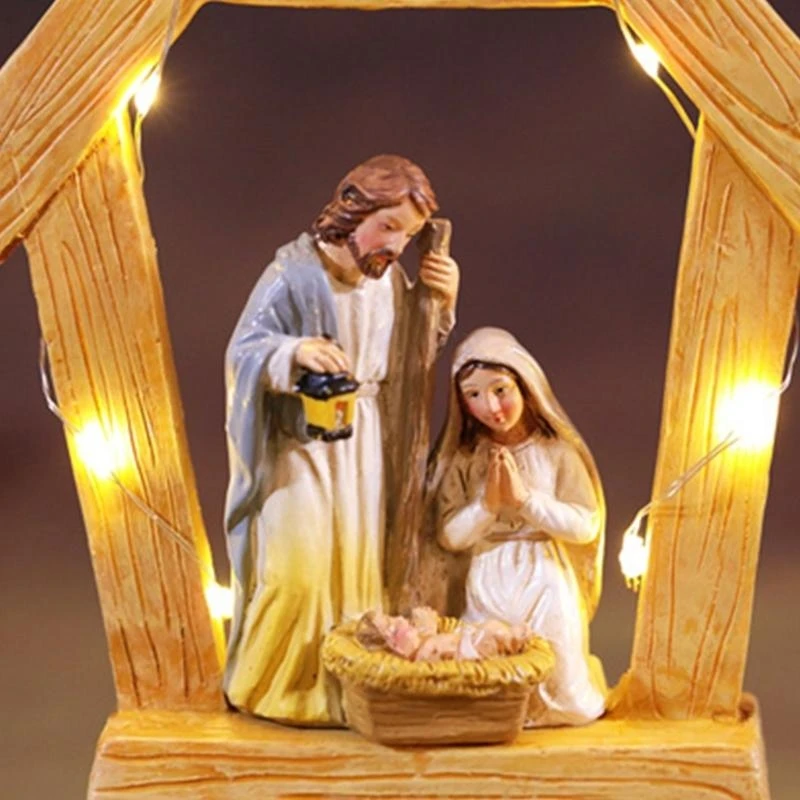 Holidays Nativitys Set Resin Birth Statue for Christmas Decoration Tabletop Manger Scene, Seasonal Room Accent best sale