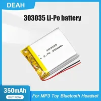 1-2PCS 303035 033035 350mAh 3.7V Li-ion Lithium Polymer Rechargeable Battery For MP3 MP4 GPS Bluetooth Speaker Headset Mouse