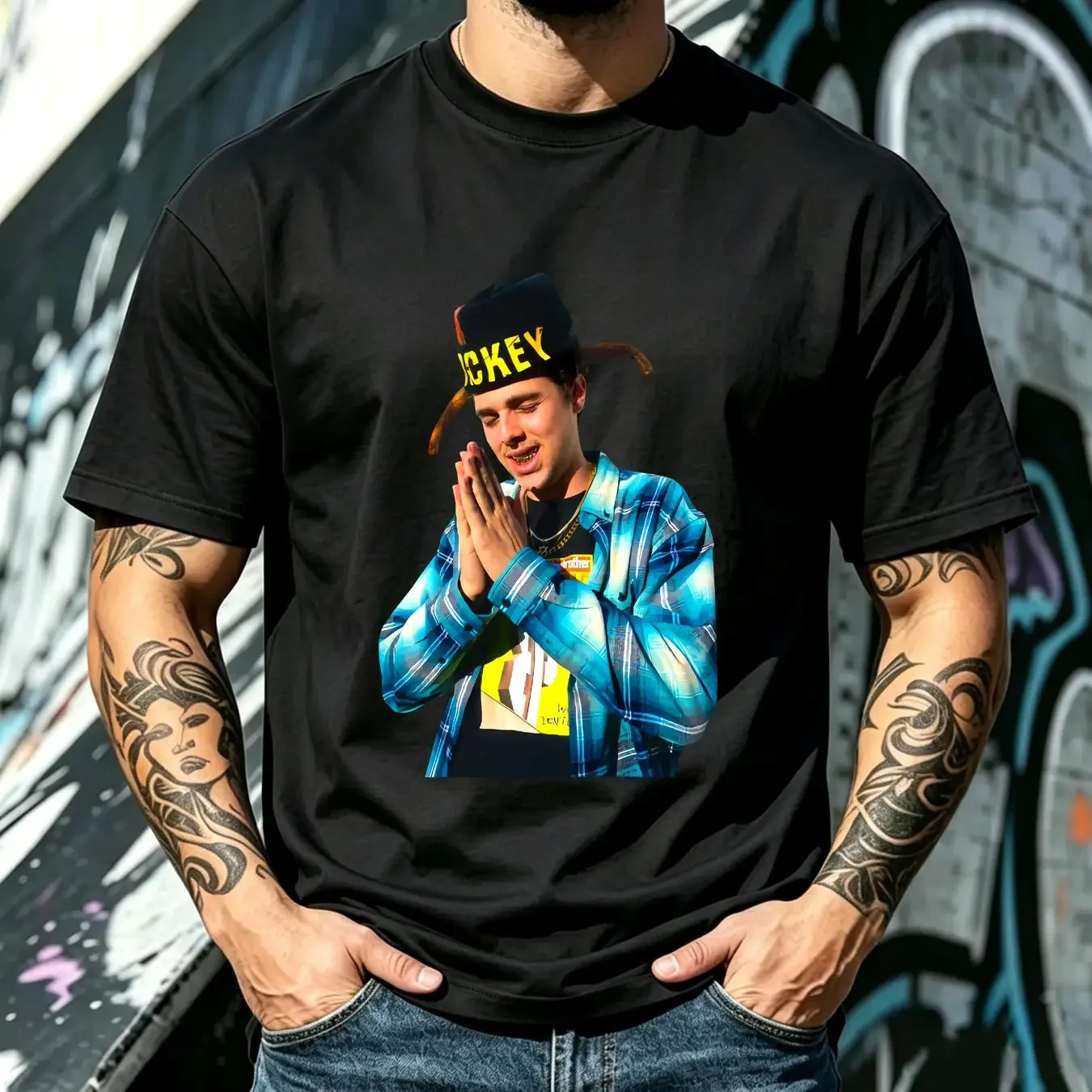 washed T Shirt BLP Kosher Prayer long or short sleeves vintage Washed Slightly graphic fashion Unisex Comfortable homme Soft