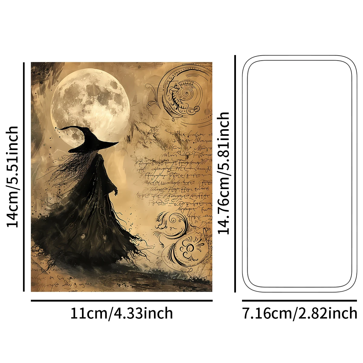 30pcs Mysterious Retro Halloween Decorative Craft Paper-Witch Lantern Ghost Design,Scrapbooking Diy Photo Album,Party Gift Decor view 2