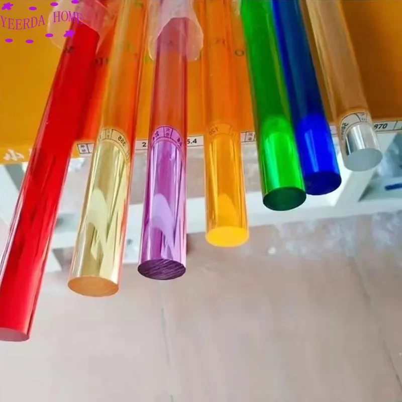 

48cm / 22cm Colourful Acrylic Plexiglass Lucite Rod Bar DIY Decor customized cut sevice DIY accessories Light guide rod
