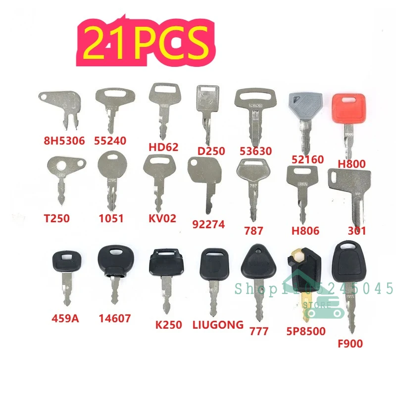 

21pcs New Replacement Ignition Keys Set Car Master Key for Tractors Agricultural Heavy Plant Machinery 5P8500 8H5306 459A 14607