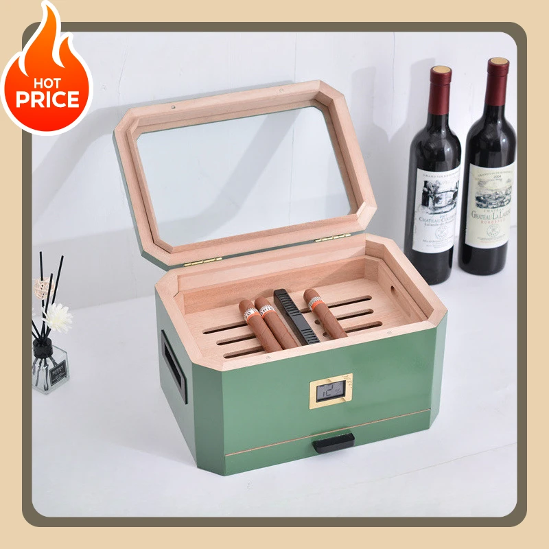 

331 Cigar Moisturizer Solid Wood Multi-layer Drawer Type Large Capacity Household Cigar Box Tool Set