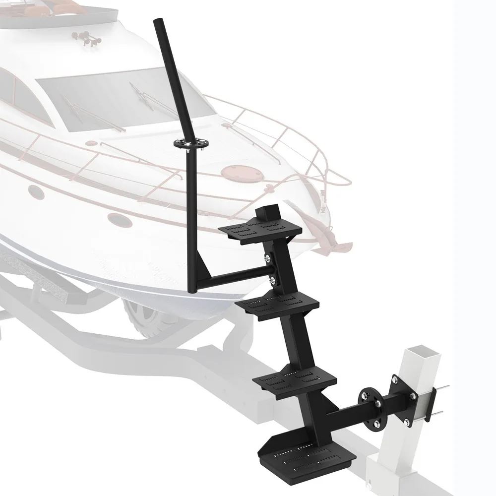 Adjustable Trailer Marine Four-step Pedal with Non-slip Pad, Kayak Trailer Marine Stern Pedal