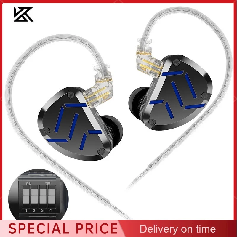 

KZ ZAT 18 Units Tunable In Ear Monitor Hybrid technology Earphones Noise Cancelling Earbuds 8BA+1DD Sport Headphones