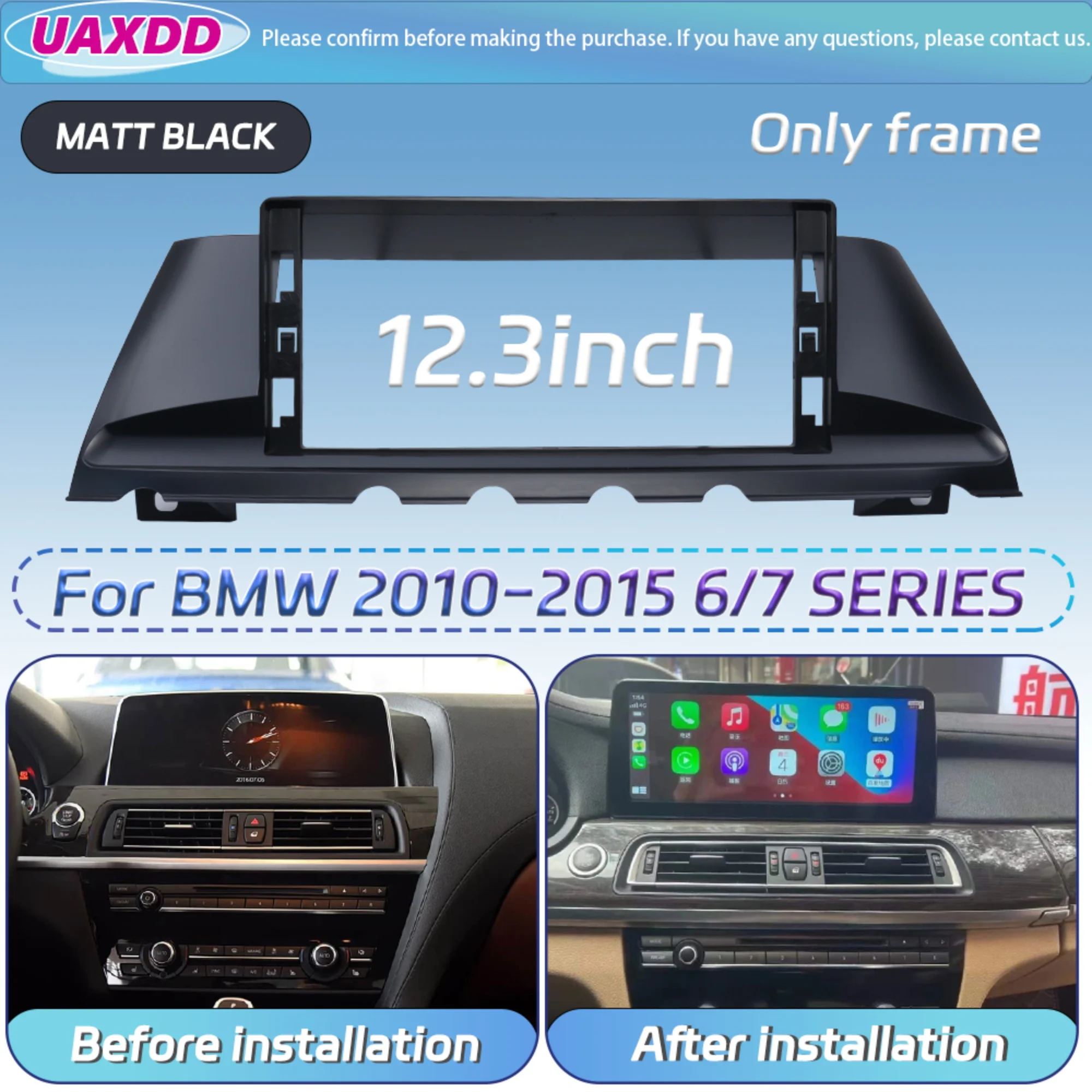 2-DIN-Autoradio für BMW 2006-2019 3 5 6 7 X1 X3 X5 GT E60 E81 E82 E87 SERIE 10,25 12,3 Zoll Android Basisrahmen-Kit Panel Mittelkonsole – Detail 11