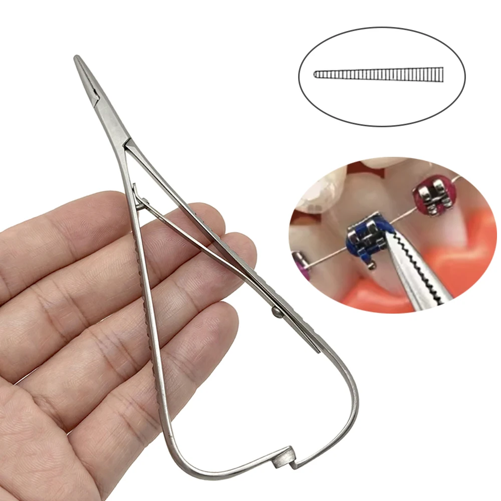 

Dental Orthodontic Elastic Placement Ligature Tie Holder Mathieu Extra Fine Beak Ligation Ring Hemostatic Forceps Dental Tools