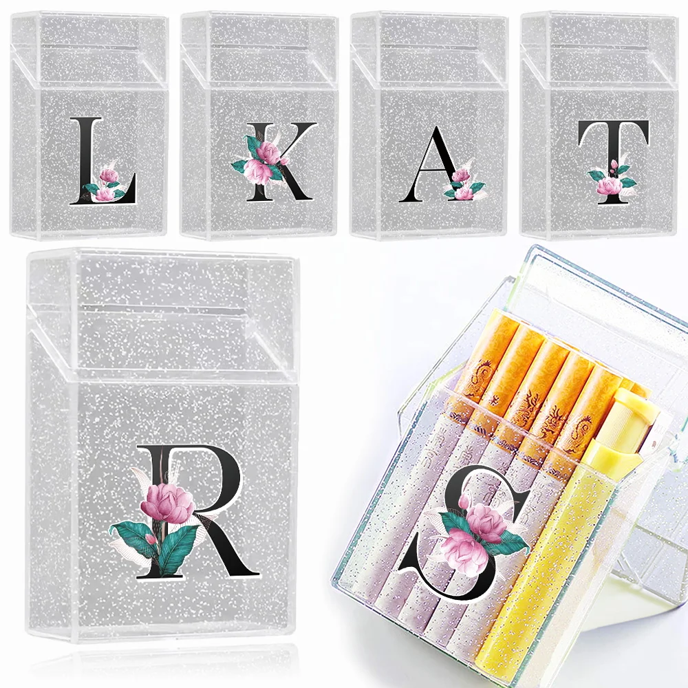 

Portable Cigarette Cigar Case Cover Snowflake Tobacco Holder Organizer Pocket Storage Box Whitemarble Pattern Smoking Container