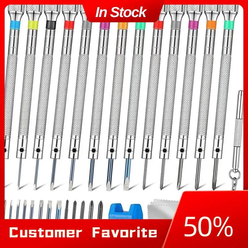 

Top Sale 13 Pieces Watch Screwdriver Set With 13 Pieces 0.2-2.0Mm Extra Replacement Blades For Eyeglasses Sunglasses Gadgets