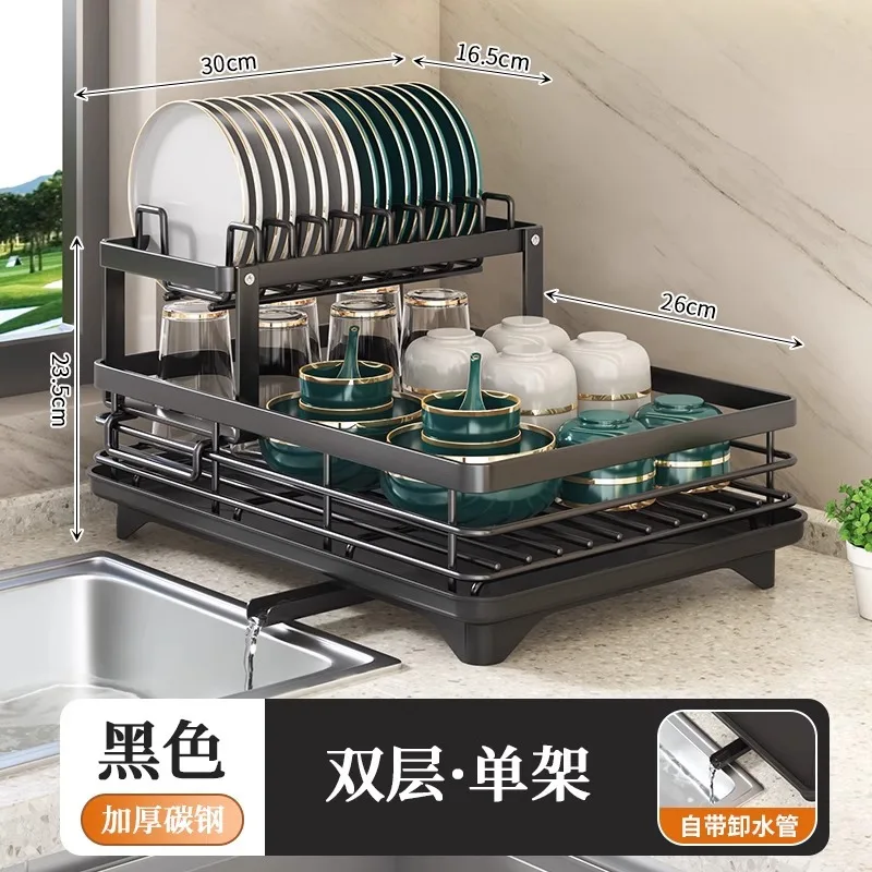 Adjustable Stainless Steel Dish Drying Rack Kitchen Plates Organizer with Drainboard Over Sink Plate Drainer Storage Organizer