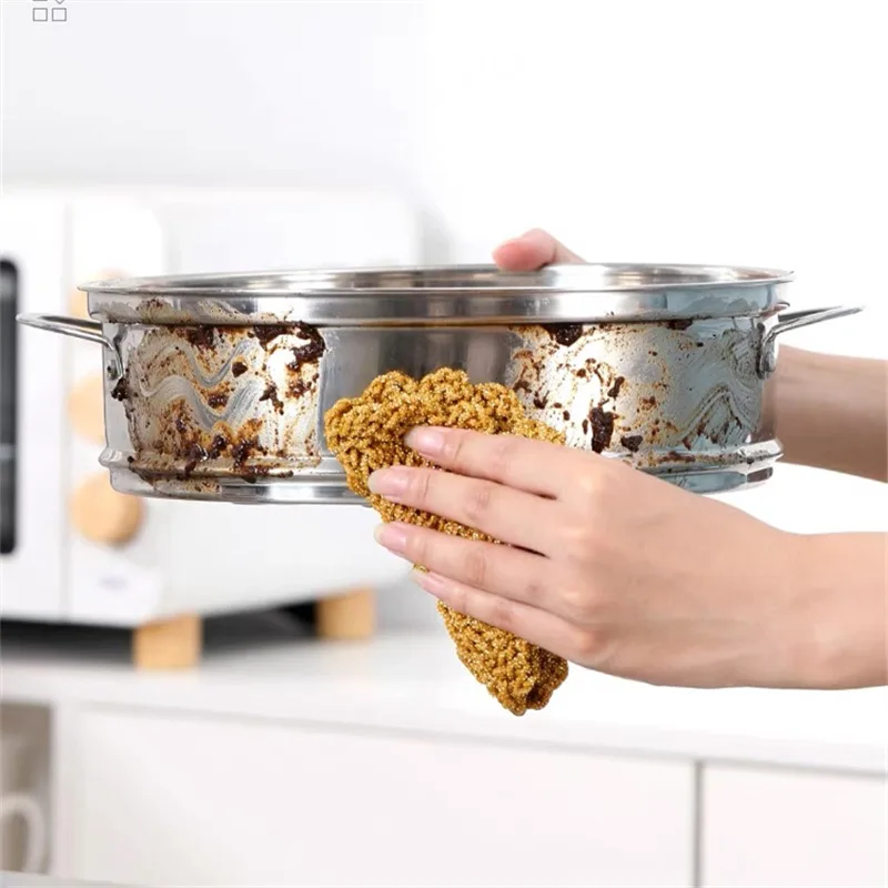 Popular flower-patterned gold thread oil-proof dishcloth, Korean scouring pad, hand-crocheted cup mat, dishwashing cloth