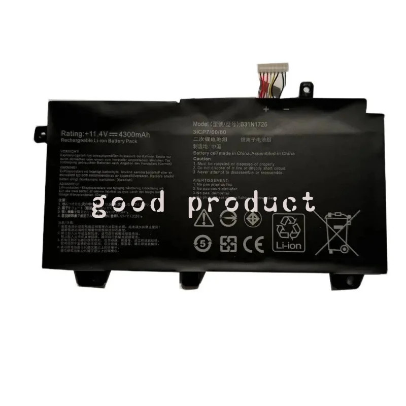 B31N1726 Laptop Battery For Asus FX504GD FX504GM FX80GD FX80GM FX86FM FX86FE FX504GE FX505 TUF565GD TUF554G 11.4V 48WH