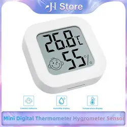 Mini Sensor de temperatura y humedad para interiores, higrómetro de temperatura e higrómetro, medidor de humedad para el hogar, cara sonriente