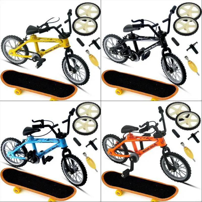 

C5AA Mini Alloy Finger Sport Set Bike Fingerboard DIY for Creative Game Skateboard Kids Children Gifts