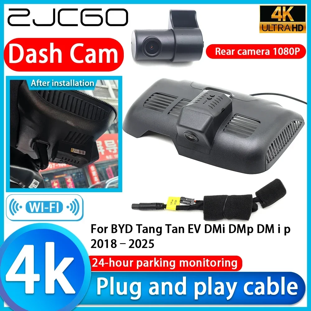 ZJCGO Video Recorder 4K UHD Plug and Play DVR Dash Cam for BYD Tang Tan EV DMi DMp DM i p 2018–2025