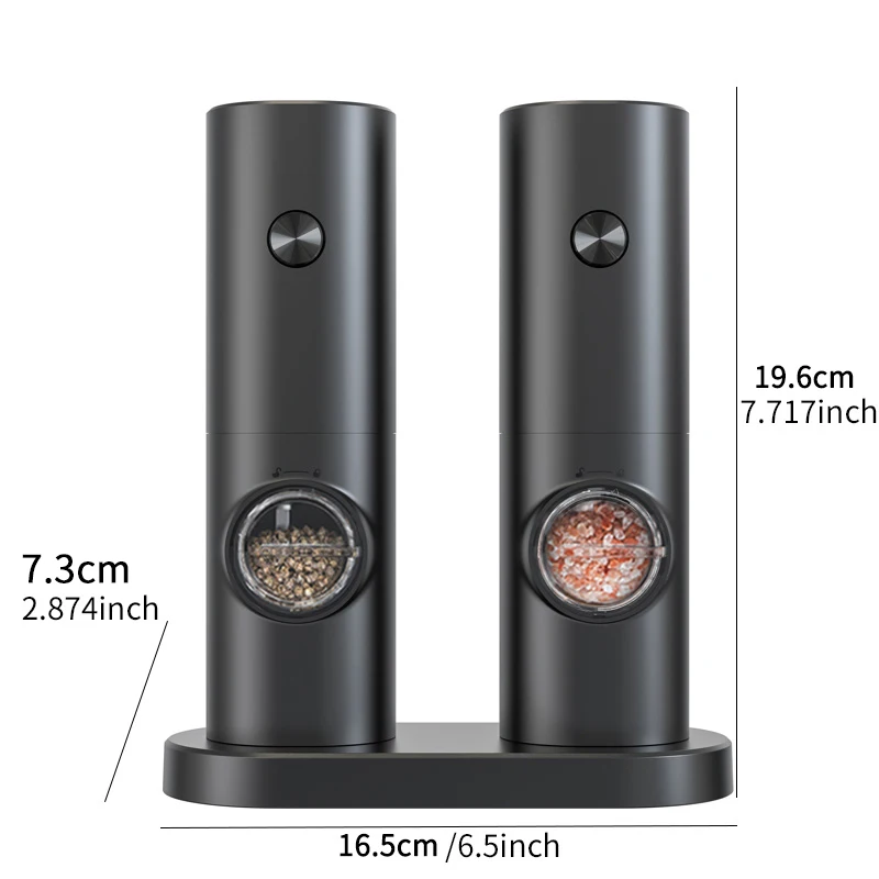 1PC/2PCS Electric Automatic Pepper Grinder Set Salt And Pepper Mill Adjustable Coarseness Spice Grinder for Kitchen view 6