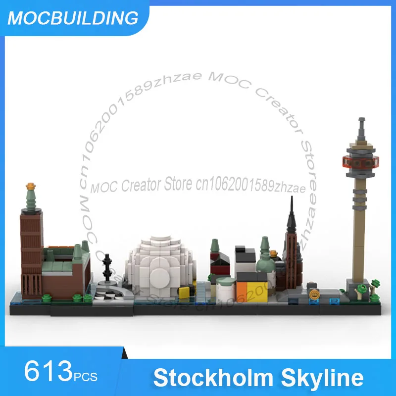 

MOC Building Blocks Stockholm Skyline Model DIY Assemble Bricks Architecture Creative Display Toys Collection Gifts 613PCS