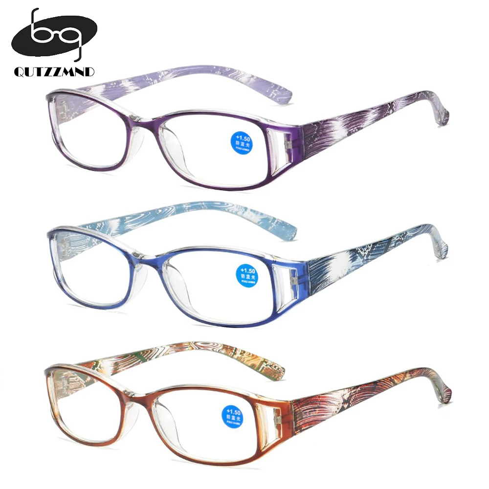 

New Anti-Blue Light Reading Glasses Urltra-Light Eye Protection Women Flowers Elegant Comfortable Eyeglasses High Quality