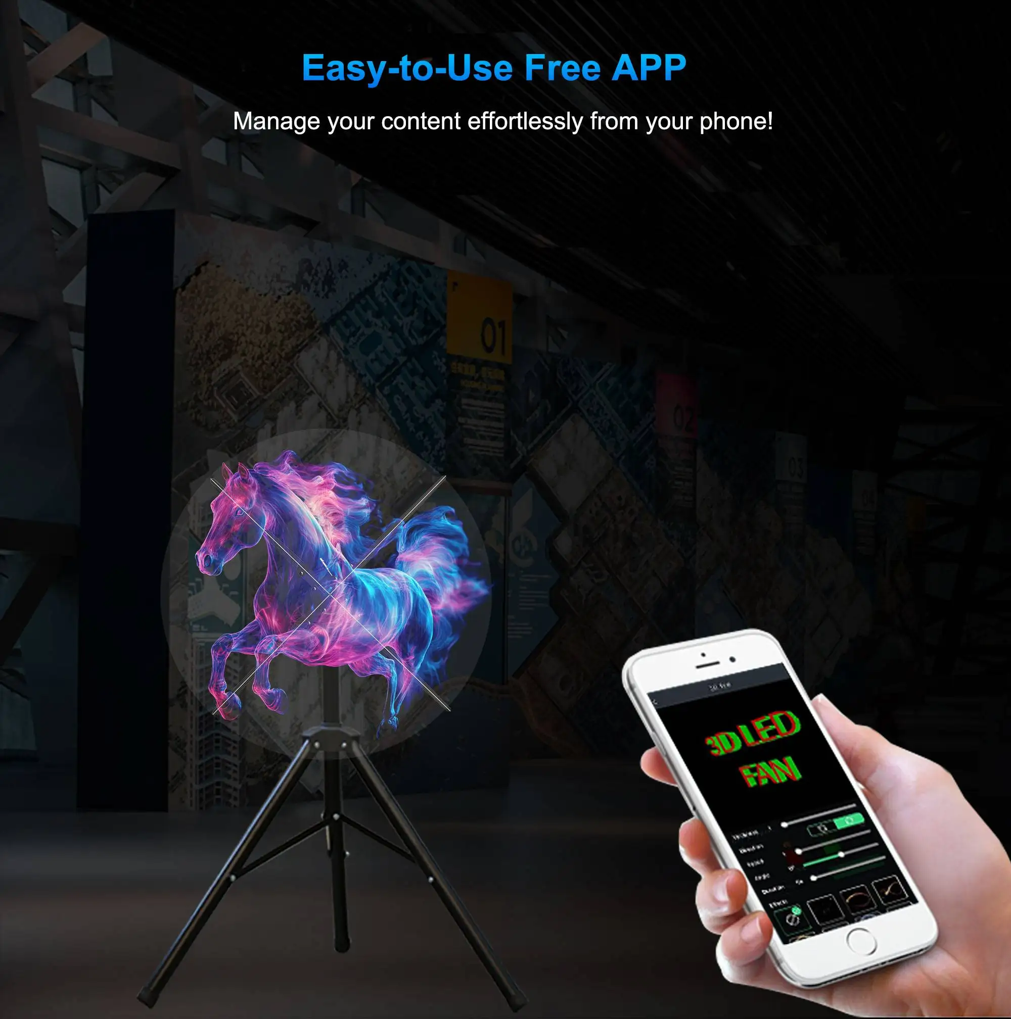 100cm 3D Four Blades Advertising Machine Popular Indoor Vivid Naked Eye Display for Innovative Presentations OEM Supply