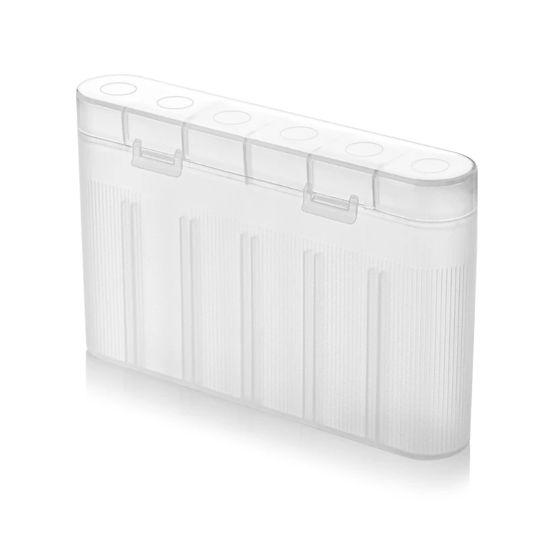 1-Slot/6-Slot Semi Transparent Battery Storage Box for AAA/AA/18650 Batteries