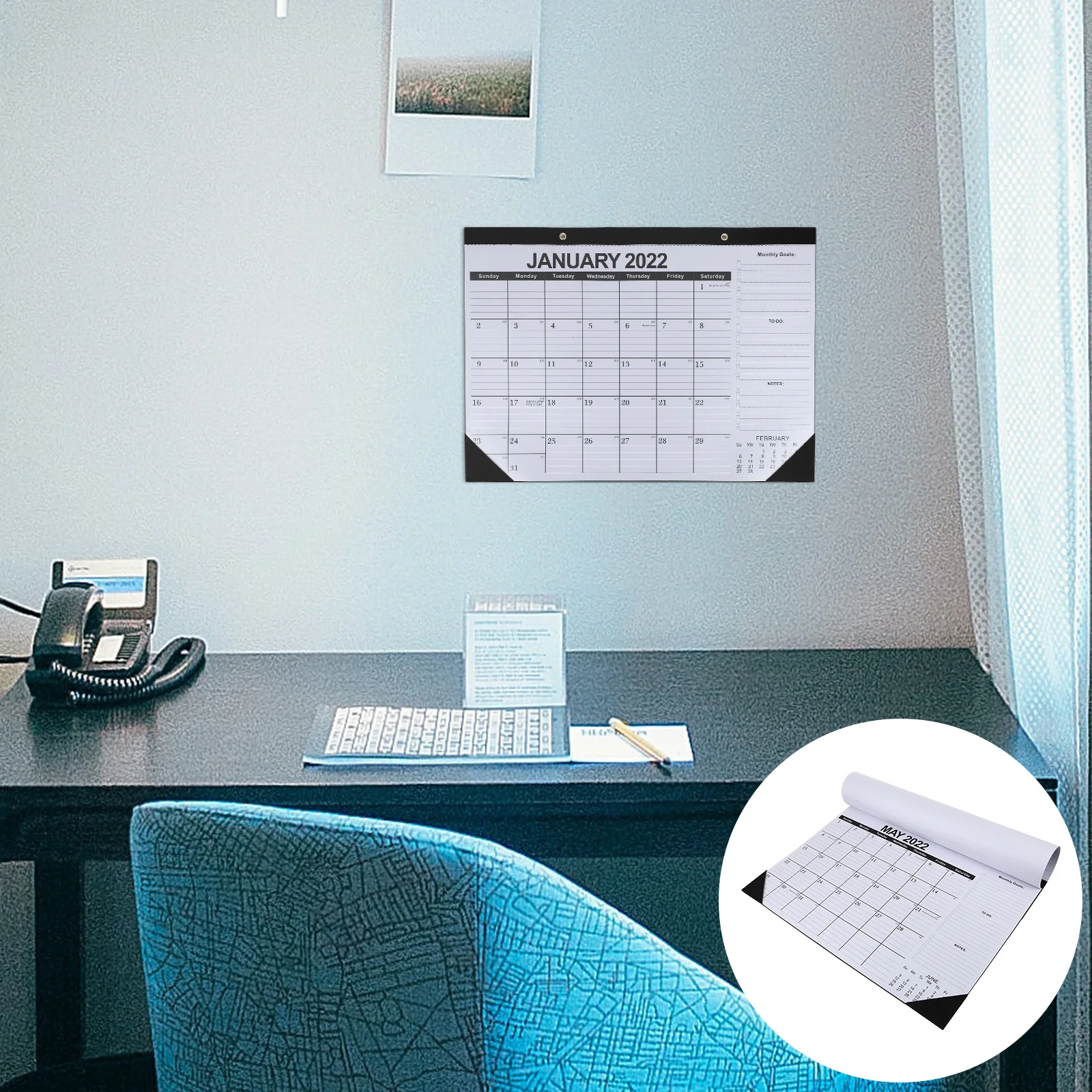 1 قطعة 2022 تقويم معلق تصميم أنيق أنيق مساحات فارغة للملاحظات مواعيد واضحة ديكور مكتب المنزل تقويم الحائط