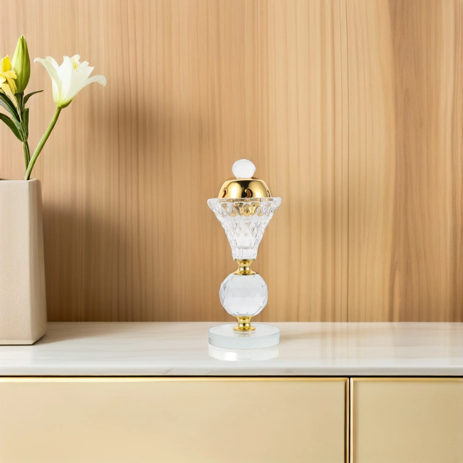 الشرق الأوسط نمط كريستال زجاج مبخرة شفافة العود لوبان الروائح بخور الموقد مكتب ديكور اليوغا #5