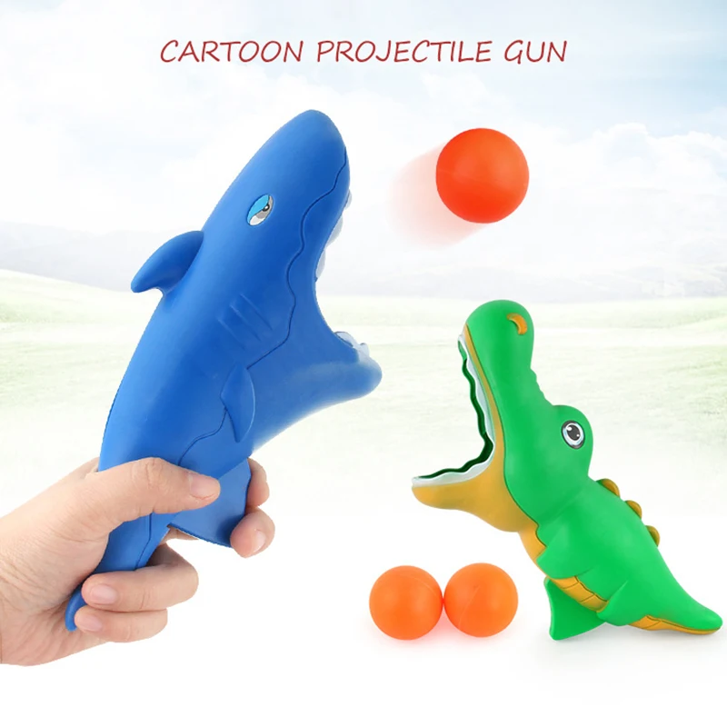 New Cartoon Shark Dolphin Catapult Ball Toys Interactive Toys For Parents And Children Fun Launch Ball Bouncing Ball Kids Gift