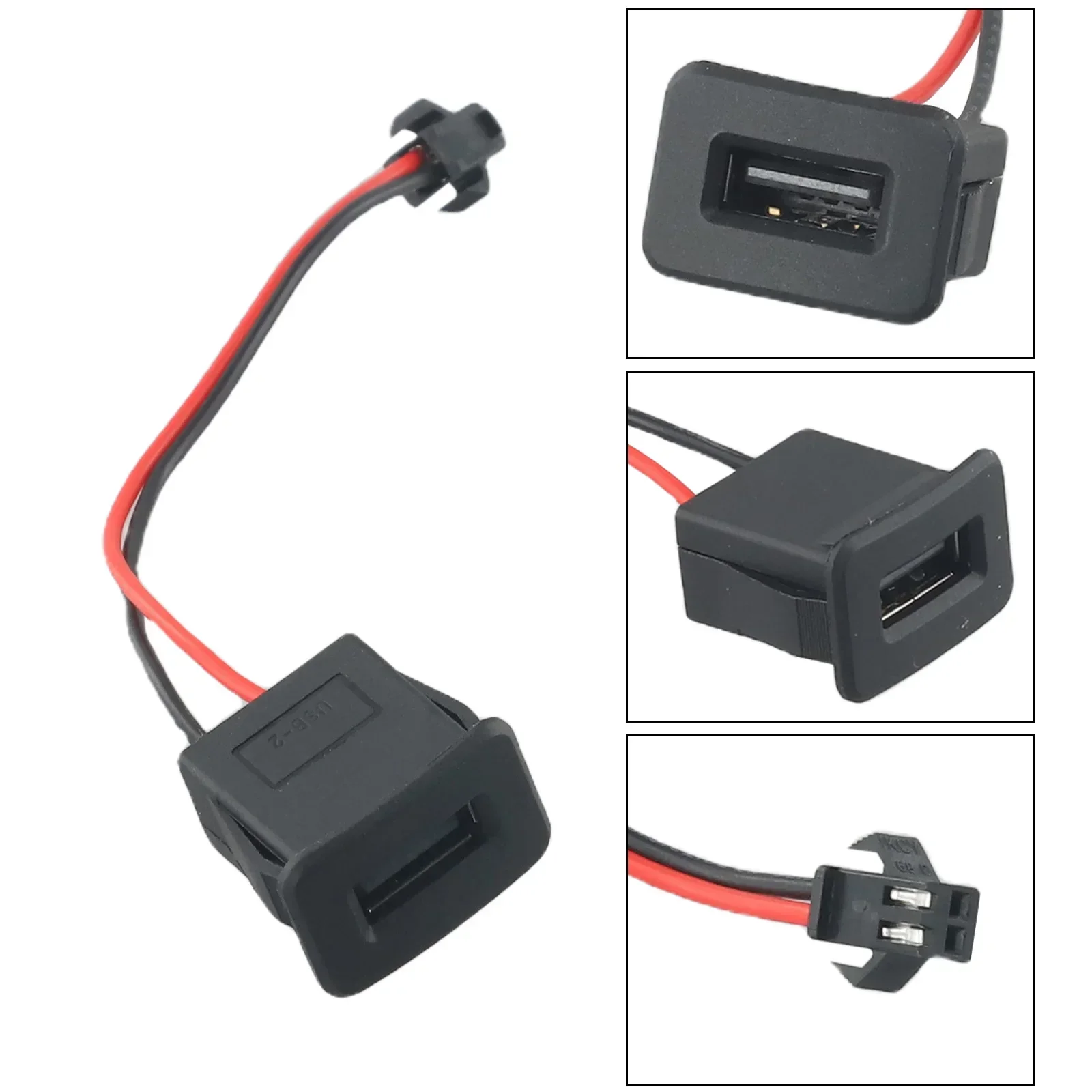 USB Charging Port Connector USB Power Connector Easy Installation PA Materials Plug-in Installation Stable Connection