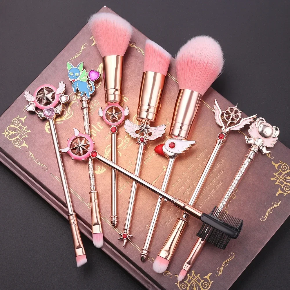 8 makeup brushes set metal handle