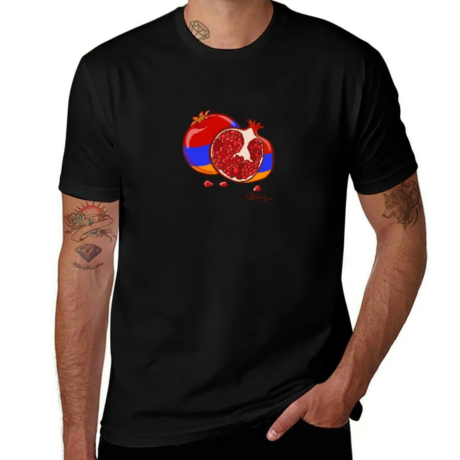 Armenian Pomegranate T-Shirt summer top graphic tee shirt plain baggy shirts T-shirt men